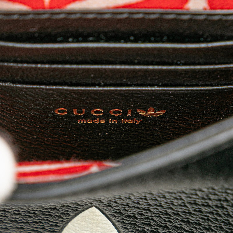 グッチ × アディダス adidas ミニ ショルダーバッグ 721794 ブラック ホワイト レザー レディース GUCCI 【中古】