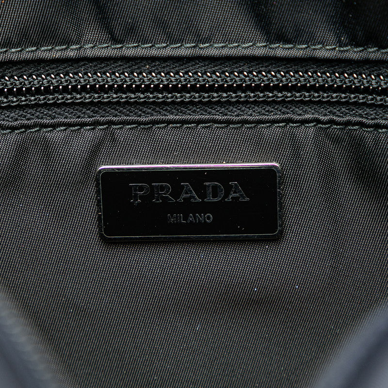 プラダ 三角ロゴプレート ウエストバッグ ボディバッグ ネイビー ナイロン レディース PRADA 【中古】