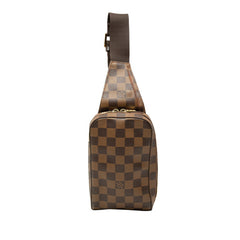ルイ ヴィトン ダミエ ジェロニモス ボディバッグ ウエストバッグ N51994 ブラウン PVC レザー レディース LOUIS VUITTON 中古