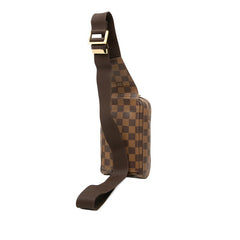 ルイ ヴィトン ダミエ ジェロニモス ボディバッグ ウエストバッグ N51994 ブラウン PVC レザー レディース LOUIS VUITTON 中古