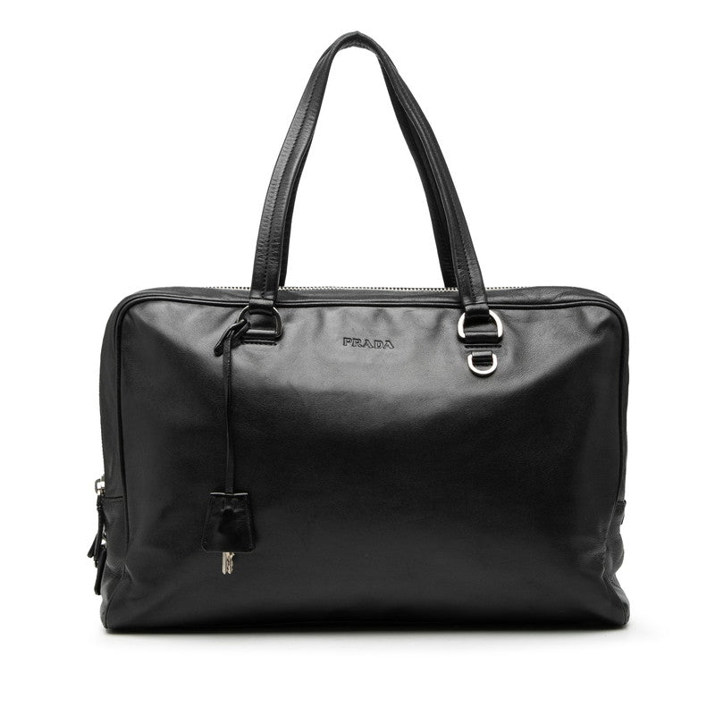 プラダ トートバッグ ビジネス ブラック ラムスキン メンズ PRADA 【中古】