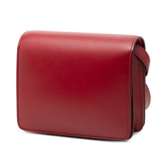 セリーヌ クラシックボックス スモール ショルダーバッグ レッド レザー レディース CELINE 【中古】