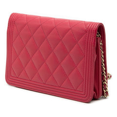 シャネル マトラッセ ココマーク チェーン ショルダーバッグ ピンク キャビアスキン レディース CHANEL 【中古】