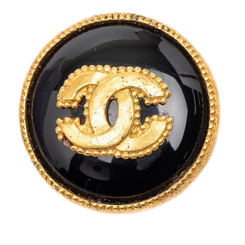 シャネル ヴィンテージ ココマーク ブローチ ゴールド ブラック メッキ レディース CHANEL 【中古】