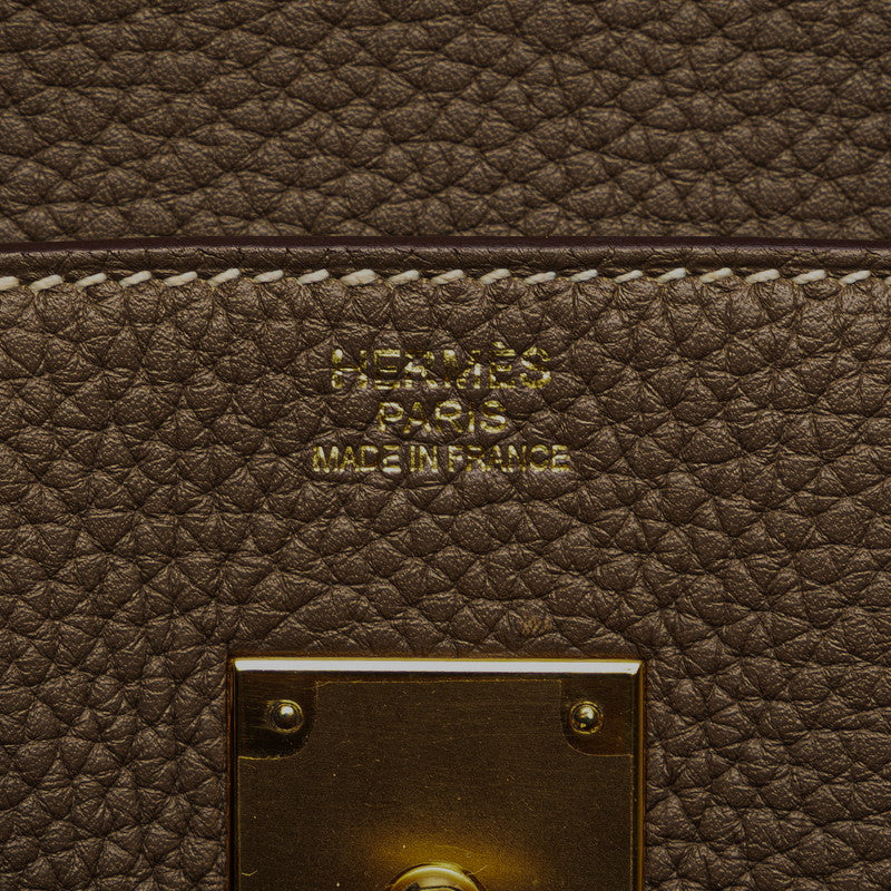 エルメス バーキン30 ハンドバッグ エトゥープ グレージュ ゴールド金具 トリヨンクレマンス レディース HERMES 【中古】