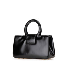 サルヴァトーレフェラガモ ガンチーニ ハンドバッグ ブラック レザー レディース Salvatore Ferragamo 【中古】