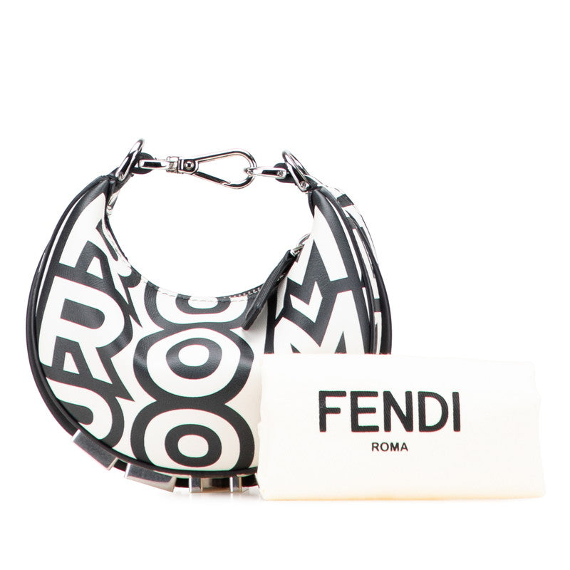 フェンディ ナノグラフィ マークジェイコブスコラボ ハンドバッグ 7AS089 ホワイト ブラック レザー レディース FENDI 【中古】