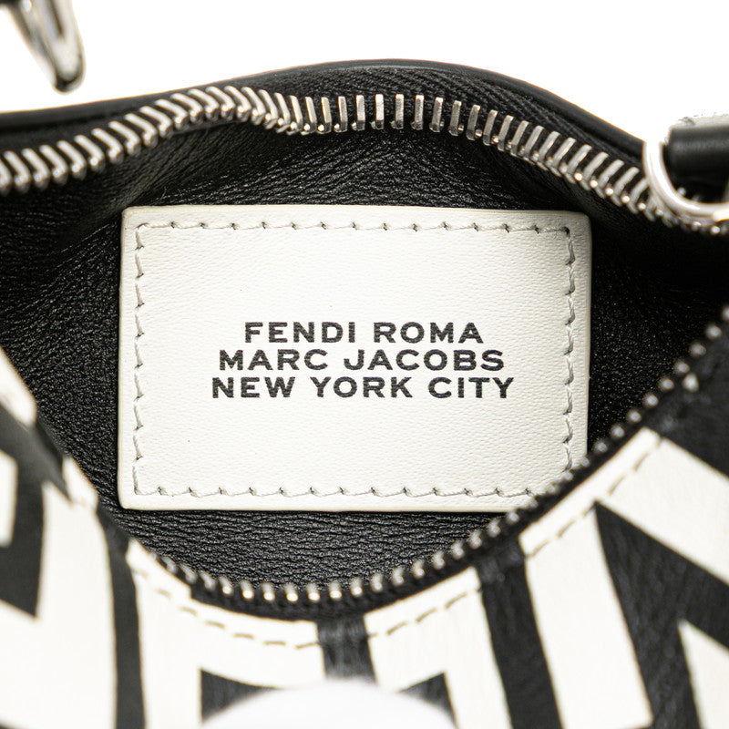 フェンディ ナノグラフィ マークジェイコブスコラボ ハンドバッグ 7AS089 ホワイト ブラック レザー レディース FENDI 【中古】