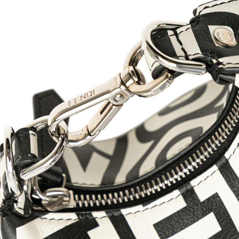 フェンディ ナノグラフィ マークジェイコブスコラボ ハンドバッグ 7AS089 ホワイト ブラック レザー レディース FENDI 【中古】