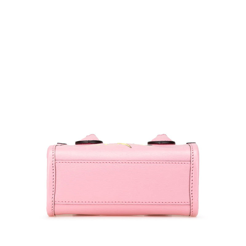 グッチ × ばなにゃ ミニハンドバッグ ショルダーバッグ 2WAY 671623 ピンク マルチカラー レザー レディース GUCCI 【中古】