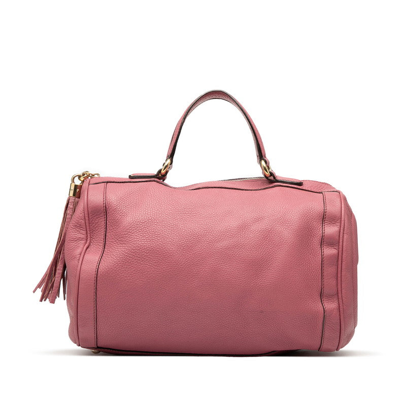 グッチ ソーホー インターロッキングG ミニボストンバッグ ハンドバッグ 282302 ピンク レザー レディース GUCCI 【中古】