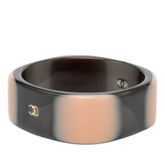 シャネル ココマーク バングル 01A ブラック ベージュ プラスチック レディース CHANEL 【中古】