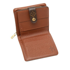 ルイ ヴィトン モノグラム コンパクトジップ 二つ折り財布 M61667 ブラウン PVC レザー レディース LOUIS VUITTON 中古