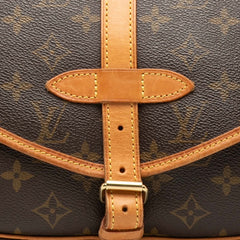 ルイ ヴィトン モノグラム ソミュール30 斜め掛け ショルダーバッグ M42256 ブラウン PVC レザー レディース LOUIS VUITTON 【中古】