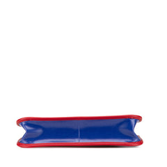 グッチ チルドレンズ ロゴプリント トートバッグ 550763 ブルー レッド PVC レザー レディース GUCCI 【中古】