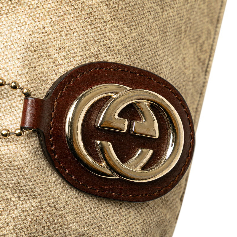 グッチ GGキャンバス スーキー ハンドバッグ ショルダーバッグ 2WAY 223974 ベージュ ブラウン キャンバス レザー レディース GUCCI 【中古】