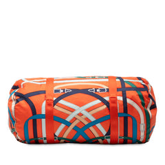 エルメス エアシルク ダッフル44 CAVALCADOUR カヴァルカドゥール ボストンバッグ ハンドバッグ オレンジ マルチカラー シルク レディース HERMES 【中古】