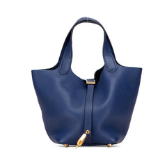 エルメス ピコタンロックPM ハンドバッグ ブルーサフィール ネイビー トリヨンクレマンス レディース HERMES 【中古】