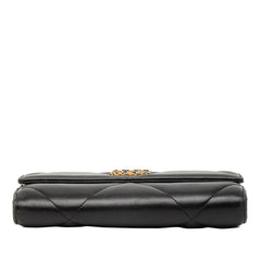 シャネル シャネル19 ココマーク 長財布 ロングフラップウォレット AP0955 ブラック ラムスキン レディース CHANEL 【中古】