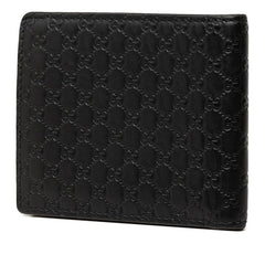 グッチ マイクログッチシマ 二つ折り財布 260987 ブラック レザー レディース GUCCI 中古