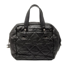 シャネル ココマーク パリビアリッツ ハンドバッグ ブラック PVC レディース CHANEL 【中古】