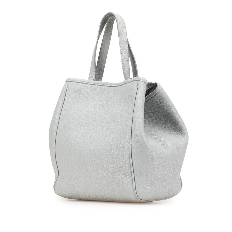 セリーヌ スモールフォールド カバ ハンドバッグ ショルダーバッグ 2WAY グレー レザー レディース CELINE 【中古】