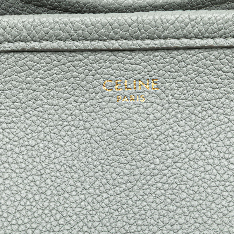 セリーヌ スモールフォールド カバ ハンドバッグ ショルダーバッグ 2WAY グレー レザー レディース CELINE 【中古】
