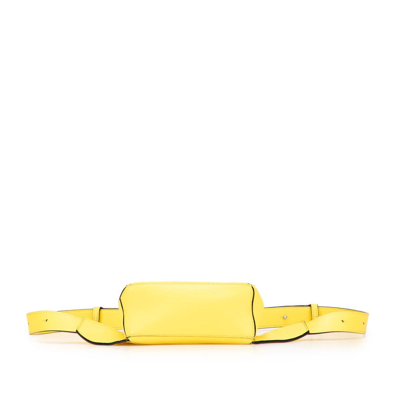 ロエベ アナグラム パズル バムバッグ スモール ボディバッグ ウエストバッグ イエロー レザー レディース LOEWE 【中古】