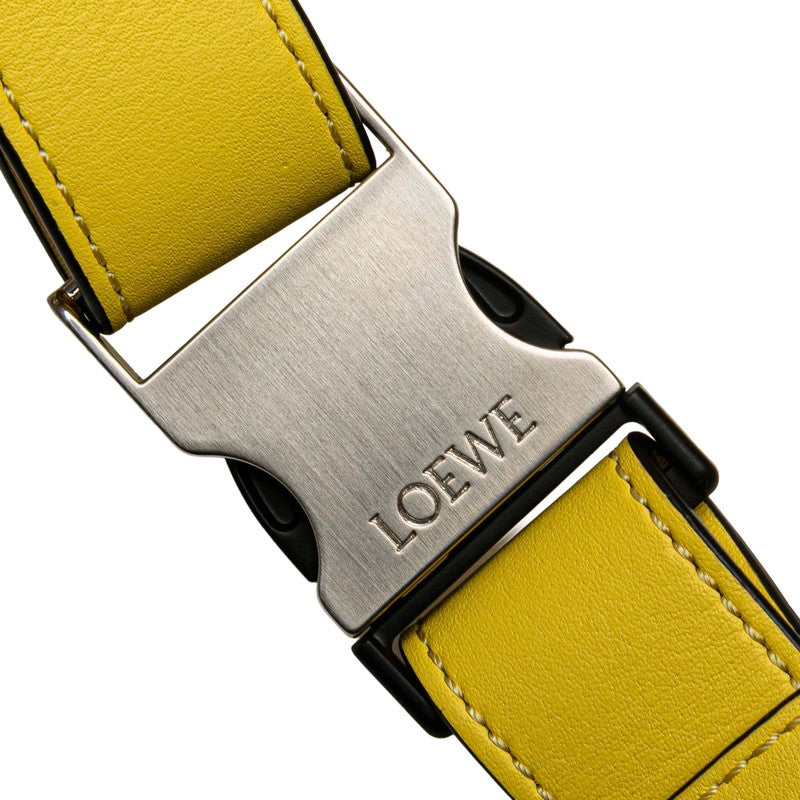 ロエベ アナグラム パズル バムバッグ スモール ボディバッグ ウエストバッグ イエロー レザー レディース LOEWE 【中古】