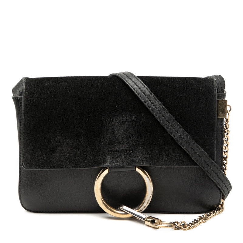 クロエ フェイ ショルダーバッグ ブラック スウェード レザー レディース Chloe 中古
