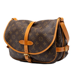 ルイ ヴィトン モノグラム ソミュール30 斜め掛け ショルダーバッグ M42256 ブラウン PVC レザー レディース LOUIS VUITTON 中古