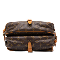 ルイ ヴィトン モノグラム ソミュール30 斜め掛け ショルダーバッグ M42256 ブラウン PVC レザー レディース LOUIS VUITTON 中古