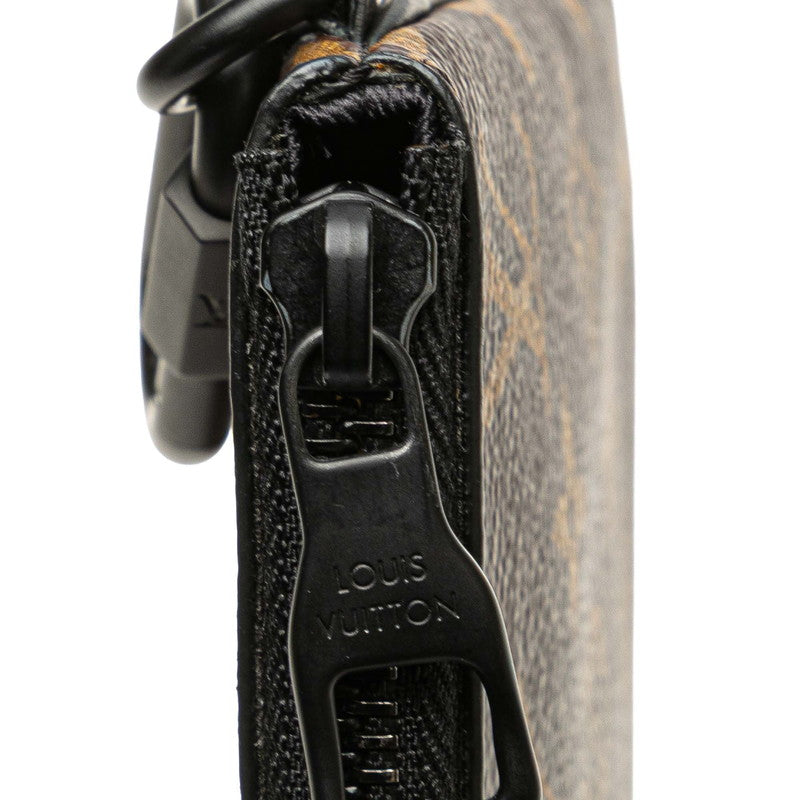 ルイ ヴィトン モノグラム ジップド ポーチ クラッチバッグ M67814 ブラウン PVC レザー レディース LOUIS VUITTON 【中古】
