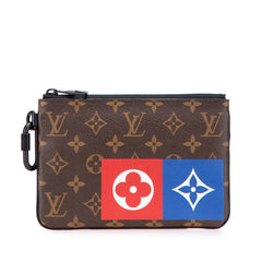 ルイ ヴィトン モノグラム ジップド ポーチ クラッチバッグ M67814 ブラウン PVC レザー レディース LOUIS VUITTON 【中古】
