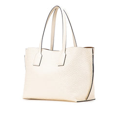 ロエベ リピートアナグラム Tショッパー トートバッグ ショルダーバッグ ホワイト アイボリー レザー レディース LOEWE 【中古】