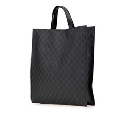 グッチ GGスプリーム トートバッグ ショルダーバッグ 2WAY 495559 ブラック PVC レザー レディース GUCCI 【中古】