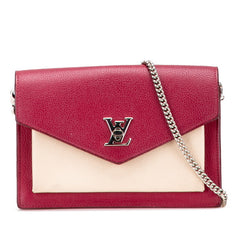 ルイ ヴィトン ポシェット ロックミー チェーン ショルダーバッグ M63470 ワインレッド ベージュ レザー レディース LOUIS VUITTON 【中古】