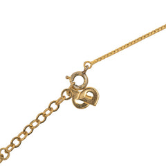 ディオール CDロゴ スクエア ネックレス ゴールド ブラック メッキ レディース Dior 【中古】