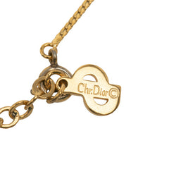 ディオール CDロゴ スクエア ネックレス ゴールド ブラック メッキ レディース Dior 【中古】