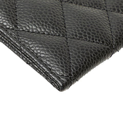 シャネル マトラッセ ココマーク ゴールド金具 クラシック カードケース AP4472 ブラック キャビアスキン レディース CHANEL 中古