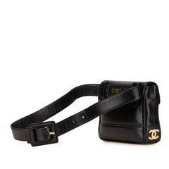 シャネル トリプルココマーク ショルダーバッグ ウエストバッグ 80/32 ブラック レザー レディース CHANEL 【中古】