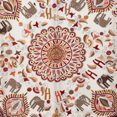 エルメス カレ90 Kantha カンタ スカーフ 大判 ホワイト マルチカラー シルク レディース HERMES 【中古】