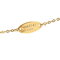 ルイ ヴィトン ナノグラム LVサークル ネームタグ ネックレス M63141 ゴールド シルバー メッキ メタル レディース LOUIS VUITTON 【中古】