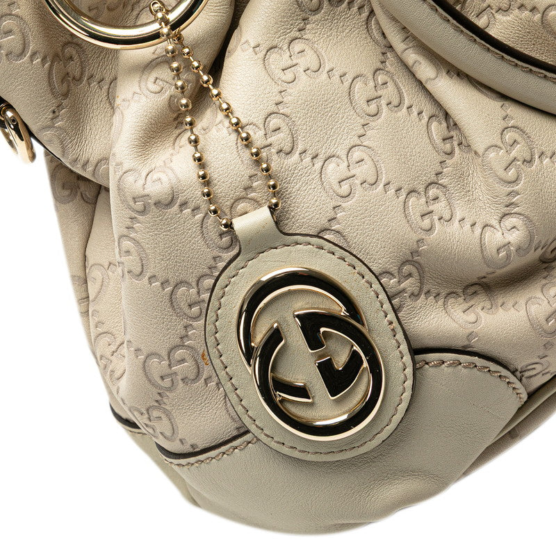 グッチ グッチシマ スーキー ハンドバッグ ショルダーバッグ 2WAY 247902 ホワイト アイボリー レザー レディース GUCCI 【中古】
