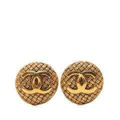 シャネル ヴィンテージ ココマーク 編み込み イヤリング ゴールド メッキ レディース CHANEL 【中古】