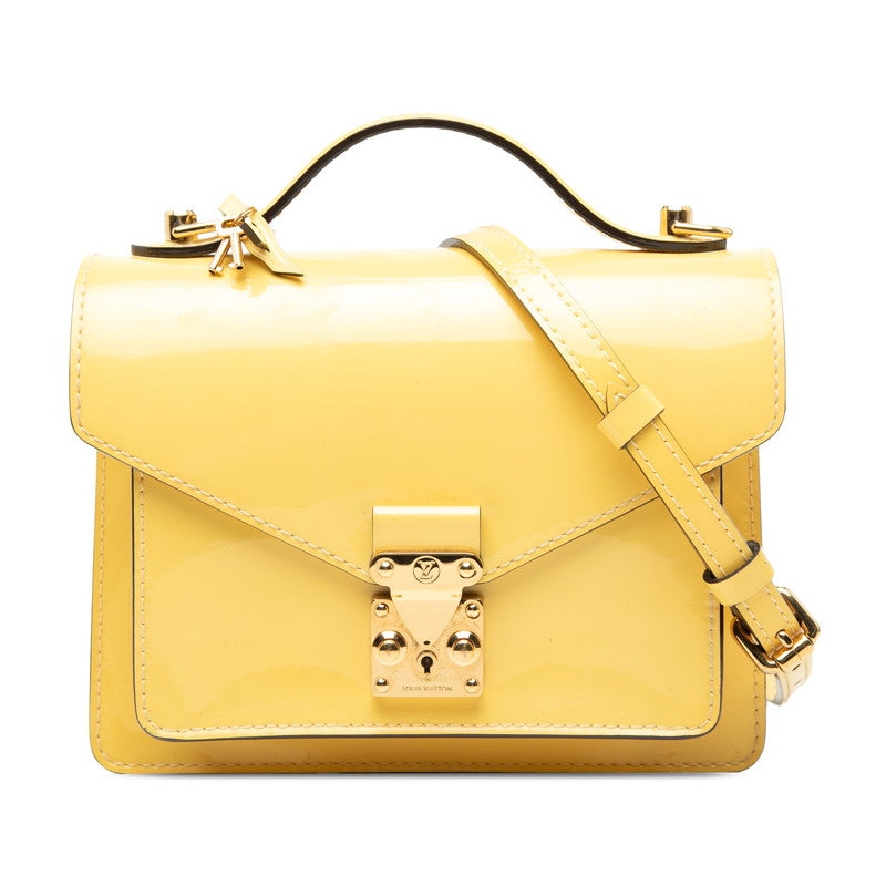 ルイ ヴィトン ヴェルニ モンソーBB ハンドバッグ ショルダーバッグ 2WAY イエロー パテントレザー レディース LOUIS VUITTON 【中古】