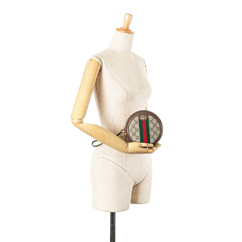 グッチ GGスプリーム オフィディア ポーチ 574841 ブラウン PVC レザー レディース GUCCI 【中古】