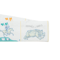 エルメス ツイリー Hermès Parade エルメス パラード 横幅スカーフ ナロースカーフ ホワイト マルチカラー シルク レディース HERMES 中古