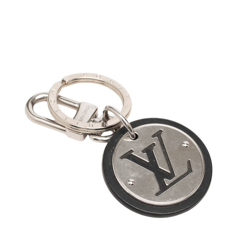 ルイ ヴィトン ポルトクレ LVサークル キーホルダー キーリング チャーム M00741 シルバー ブラック メタル レディース LOUIS VUITTON 中古