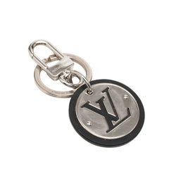 ルイ ヴィトン ポルトクレ LVサークル キーホルダー キーリング チャーム M00741 シルバー ブラック メタル レディース LOUIS VUITTON 中古